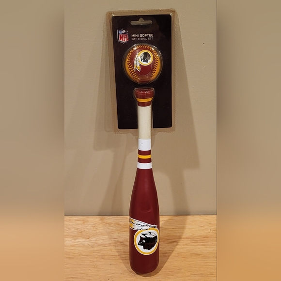 Washington Redskins Softee Mini Baseball Bat Ball Set Soft NFL Vintage Package - Picture 2 of 10
